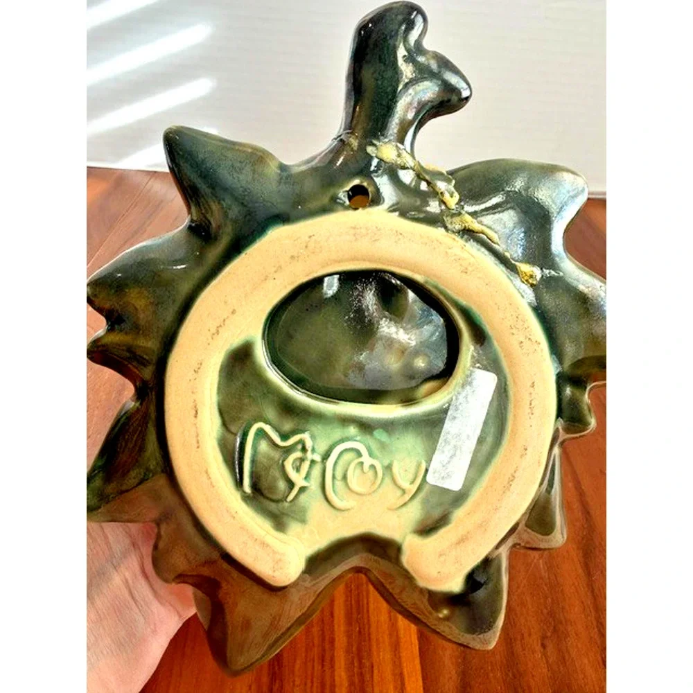 (2) Vintage Mccoy Wall Pocket Planters Pear & Grapes Glossy Fruit MCM -READ